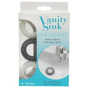 Bathroom Home Utility Sink Hair Catcher Clog Drain Free 6 Pack Insertions